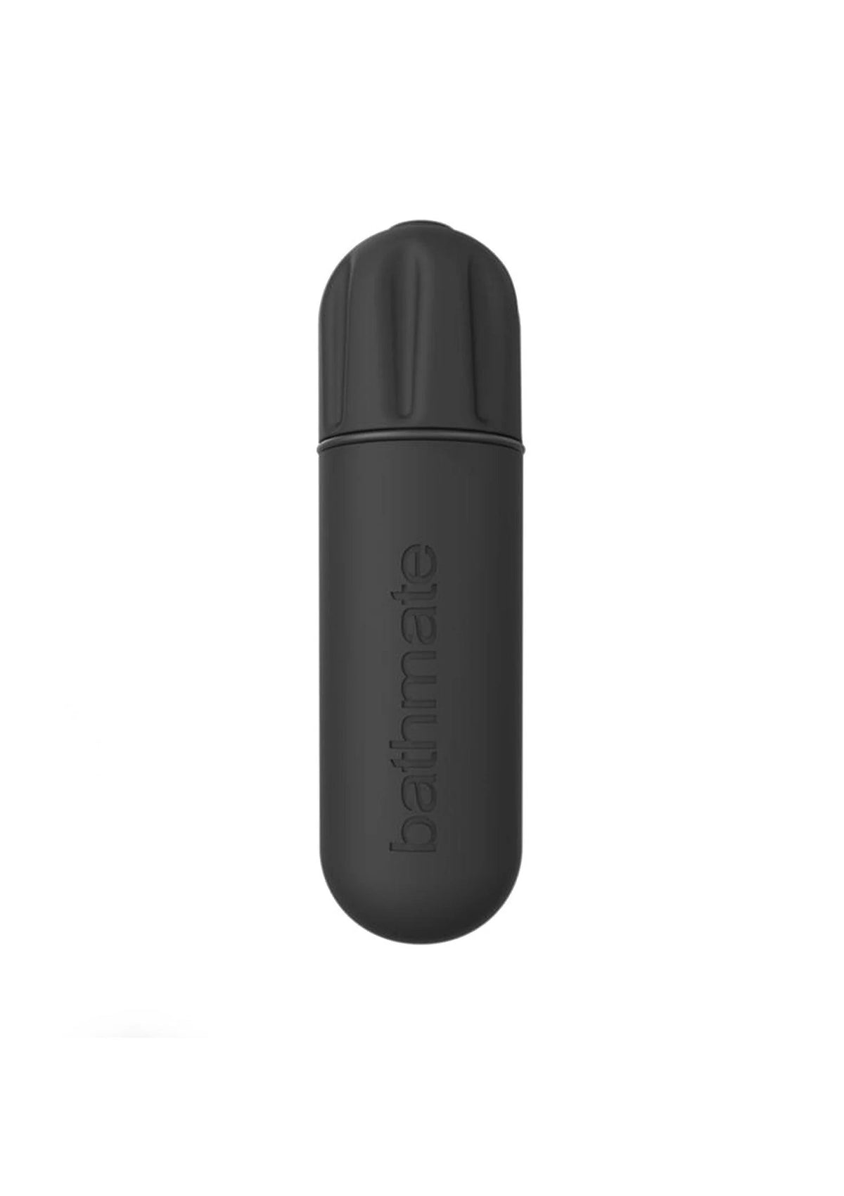 Zwarte vibrerende capsule met afgeronde vorm en Bathmate-opdruk