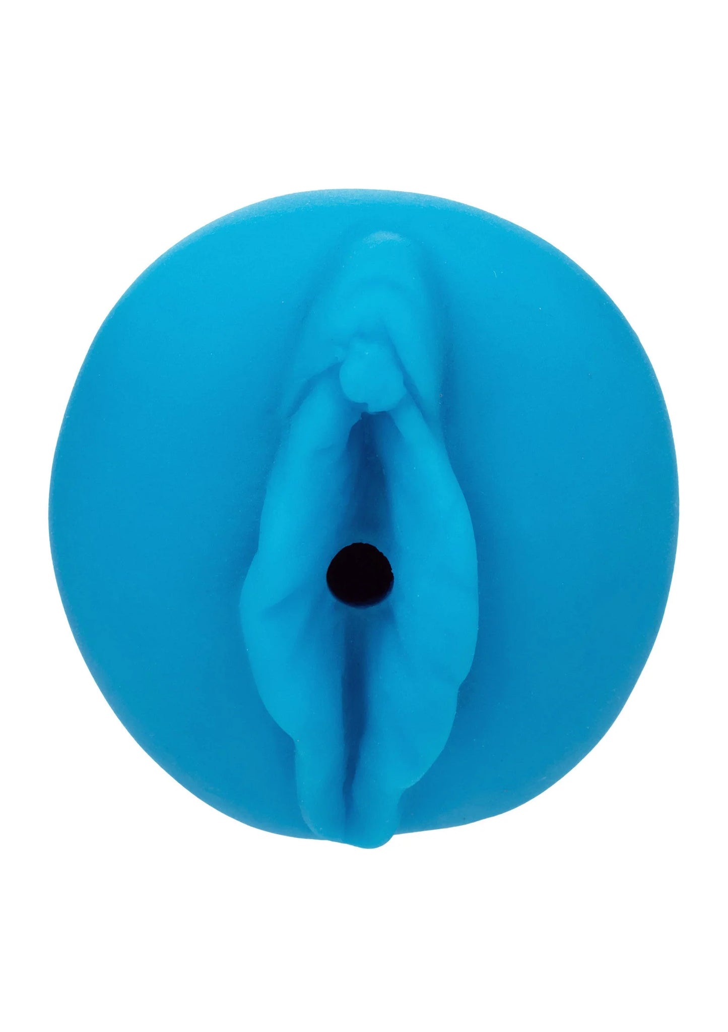 Blauwe siliconen bunny-stroker met opening aan de voorzijde