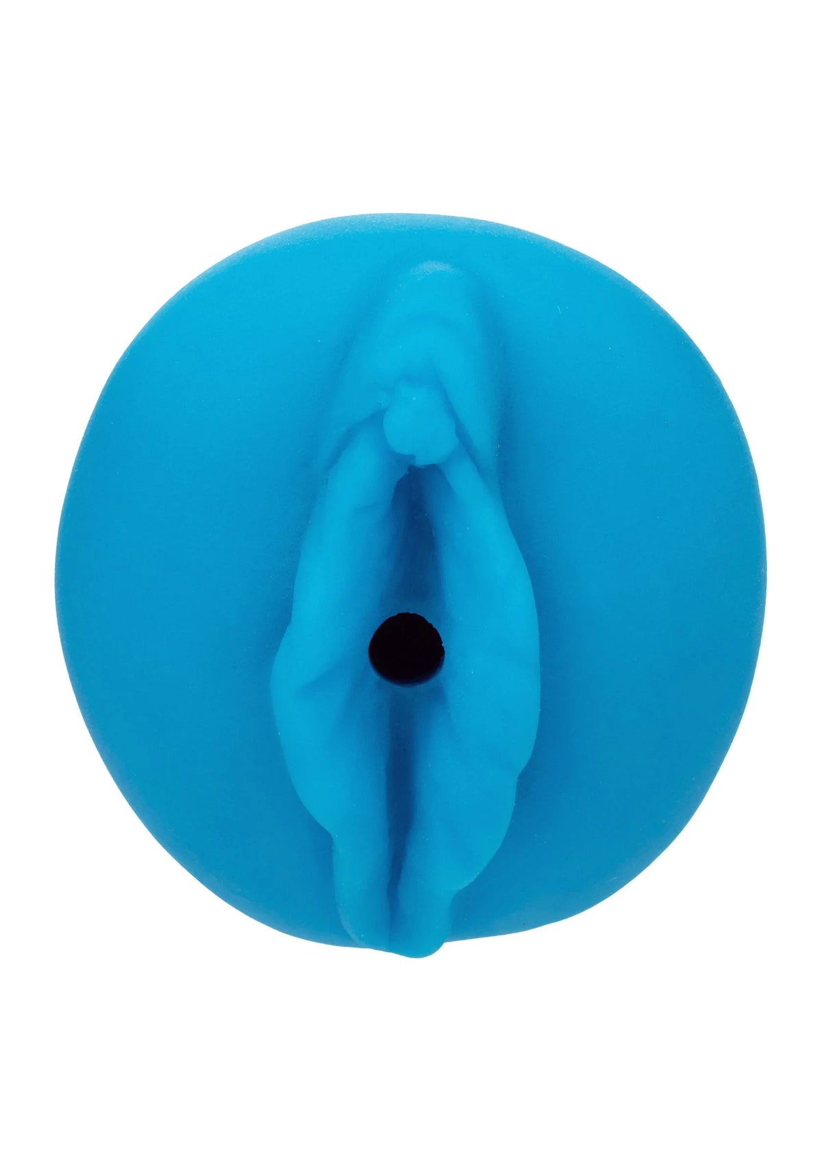 Blauwe siliconen bunny-stroker met opening aan de voorzijde