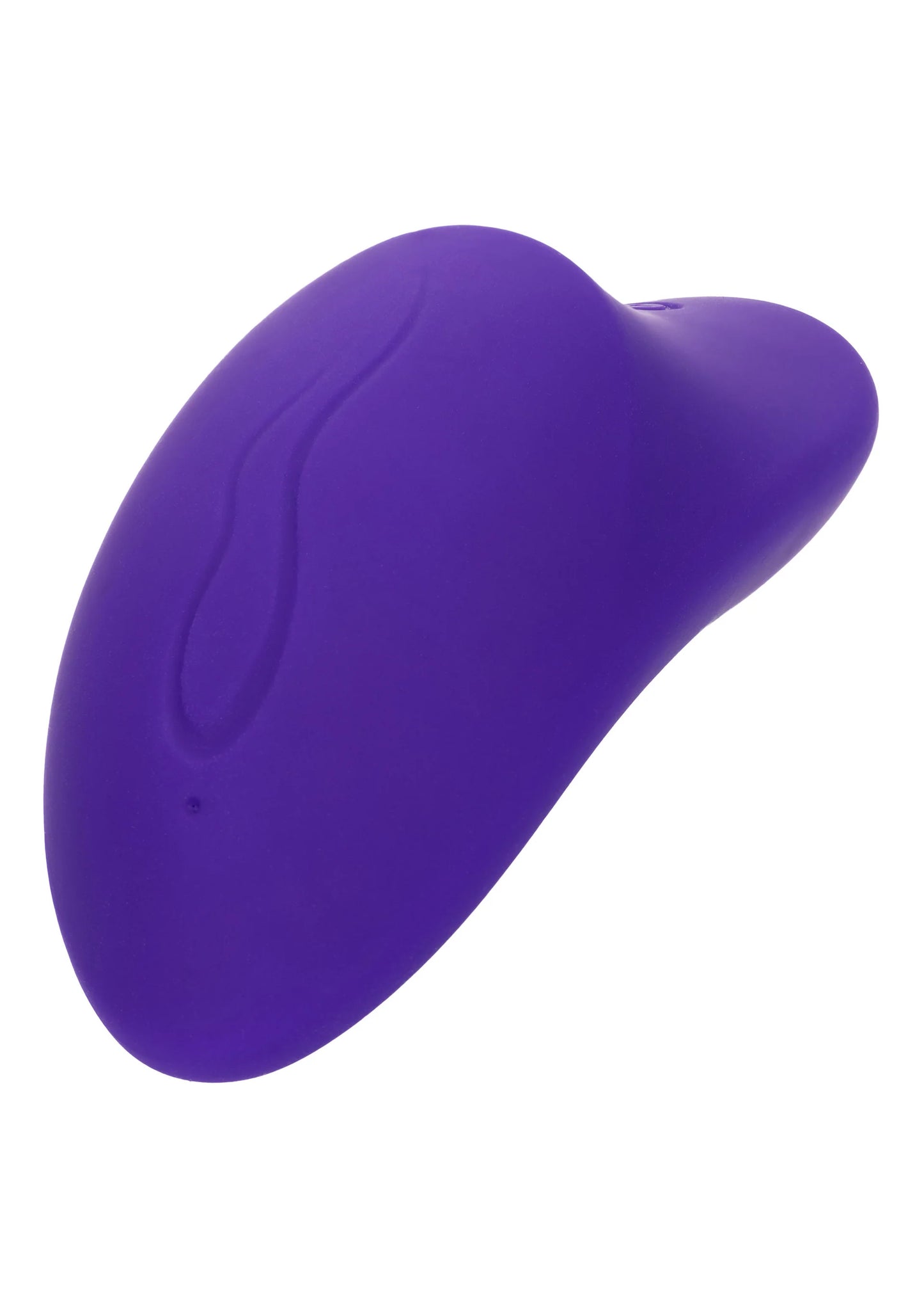 Paarse silicone glijmassager, ovaal kopvlak met centrale groef