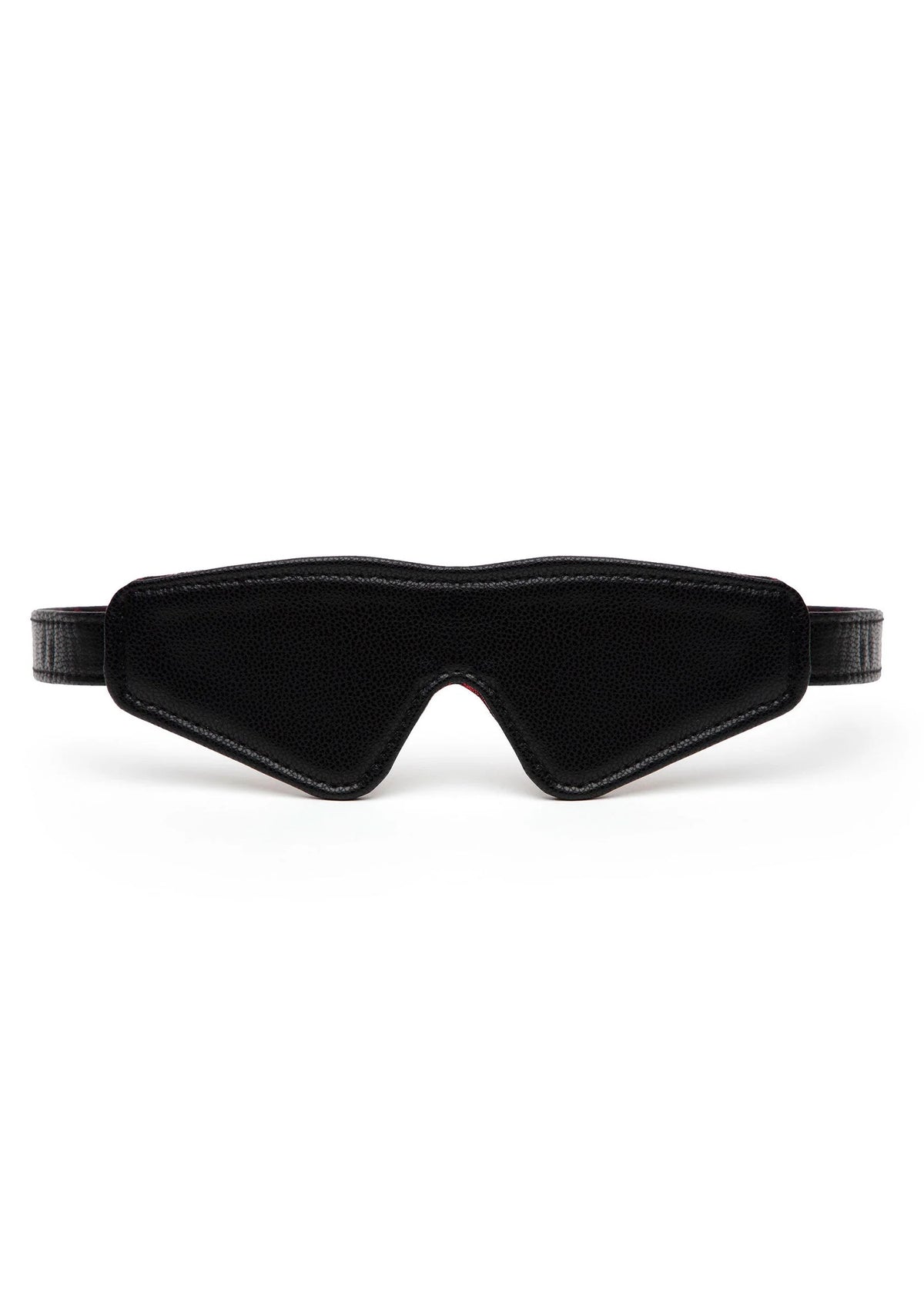 Zwarte blinddoek met zachte stof, ovale uitsparing en elastische band