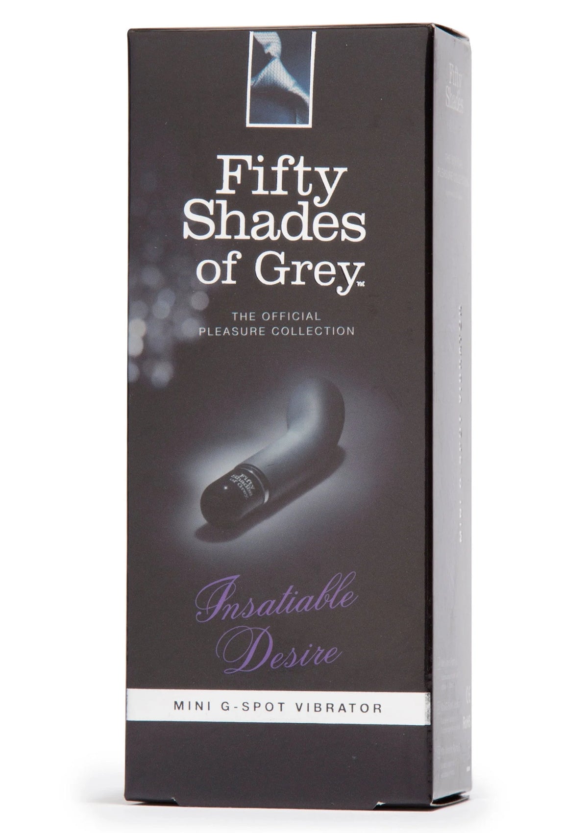 Doos van mini g-spot vibrator met Fifty Shades of Grey en Insatiable Desire