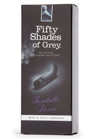 Doos van mini g-spot vibrator met Fifty Shades of Grey en Insatiable Desire
