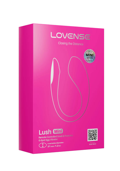 Roze Lovesense Lush Mini verpakking met LoveSense-naam en productillustratie.