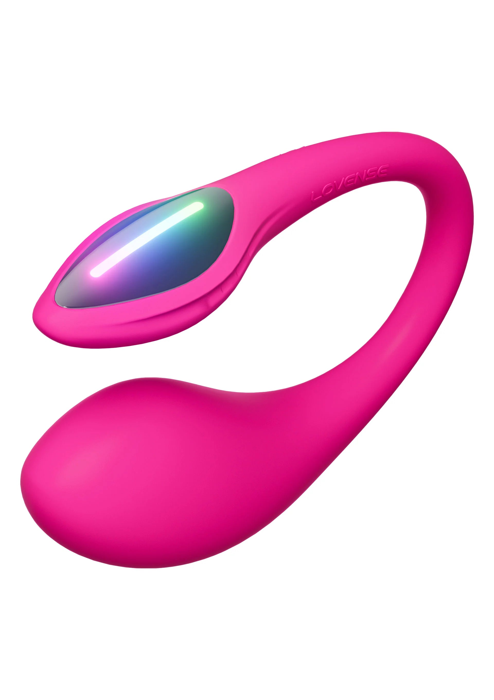 Roze Lush Mini vibrator, gebogen ovale behuizing met lichtvenster op de top.