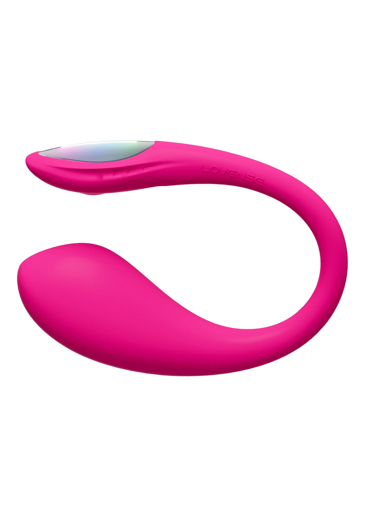 Roze gebogen mini-vibrator met ronde kop en glad oppervlak