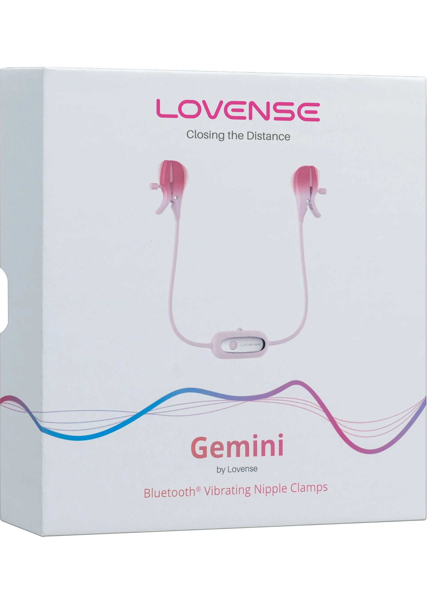 Roze nippelklemmen verpakking met illustratie van de bedrade set
