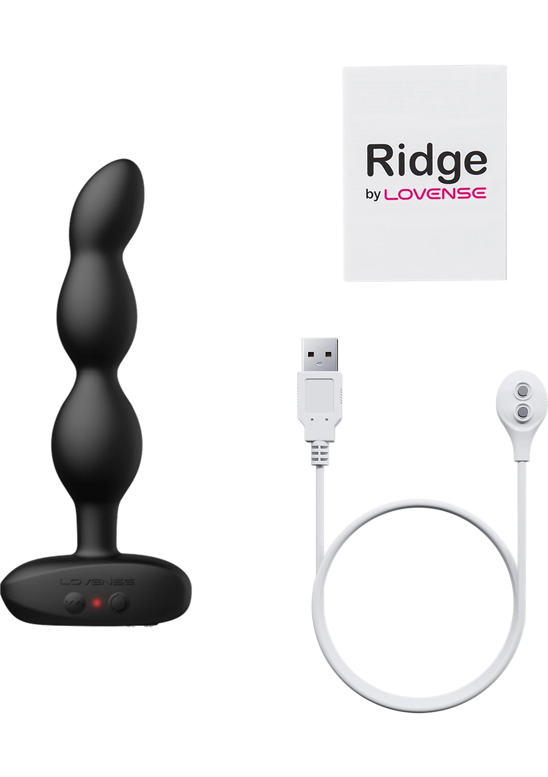 Lovesense Ridge anale kralenplug met usb-kabel en kleine afstandsbediening