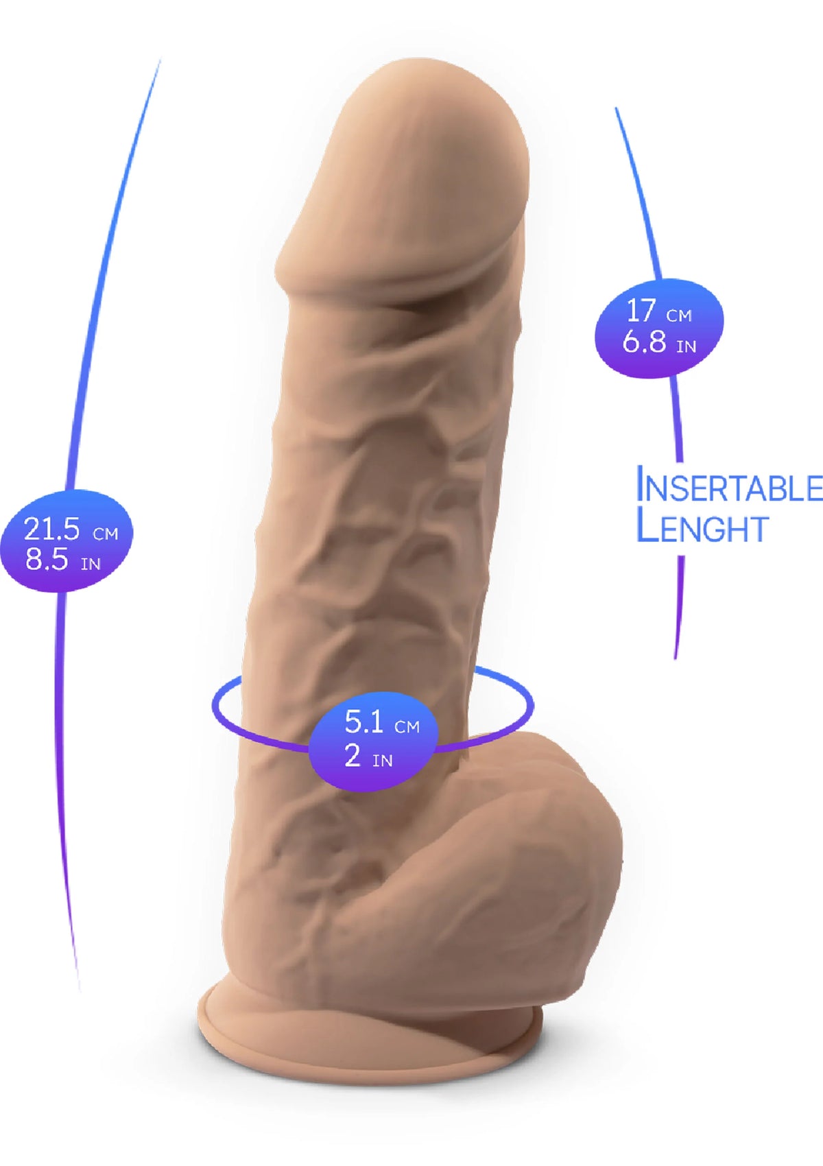 Bestel: Dildo Model 8.5 inch - bij Happytoys: de erotische sex webshop | liever Happy dan Easy ⭐⭐⭐⭐⭐