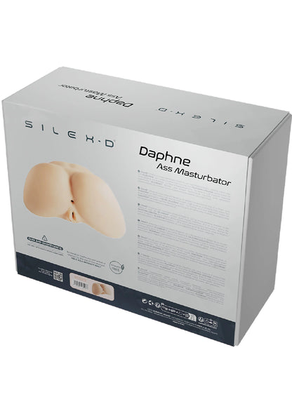Siliconen anale masturbator in doos, beige tint, met Daphne opschrift