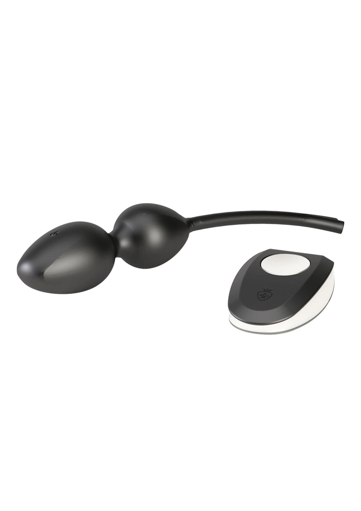 Zwarte geishabal-vibratorset met dubbele bol en gebogen staaf, incl. afstandsbediening
