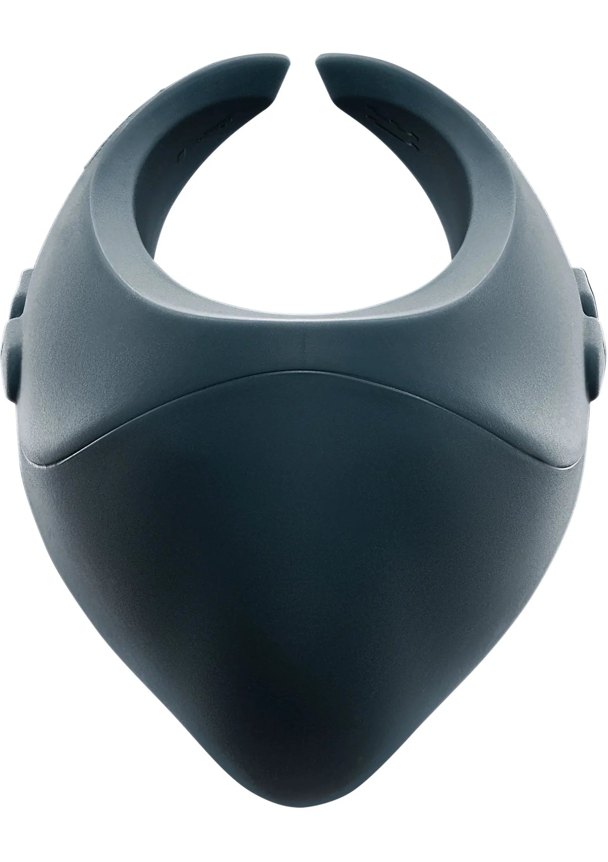 Blauwe vibrator met ronde opening bovenkant en compacte vorm