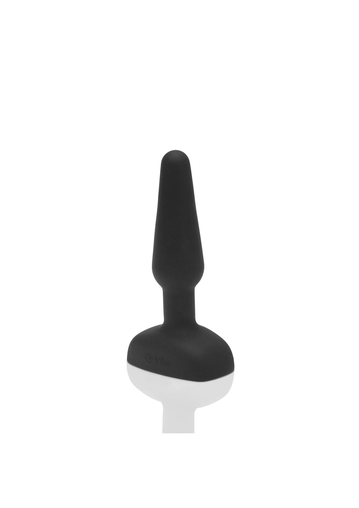 Zwarte anale plug met platte basis, frontdetail