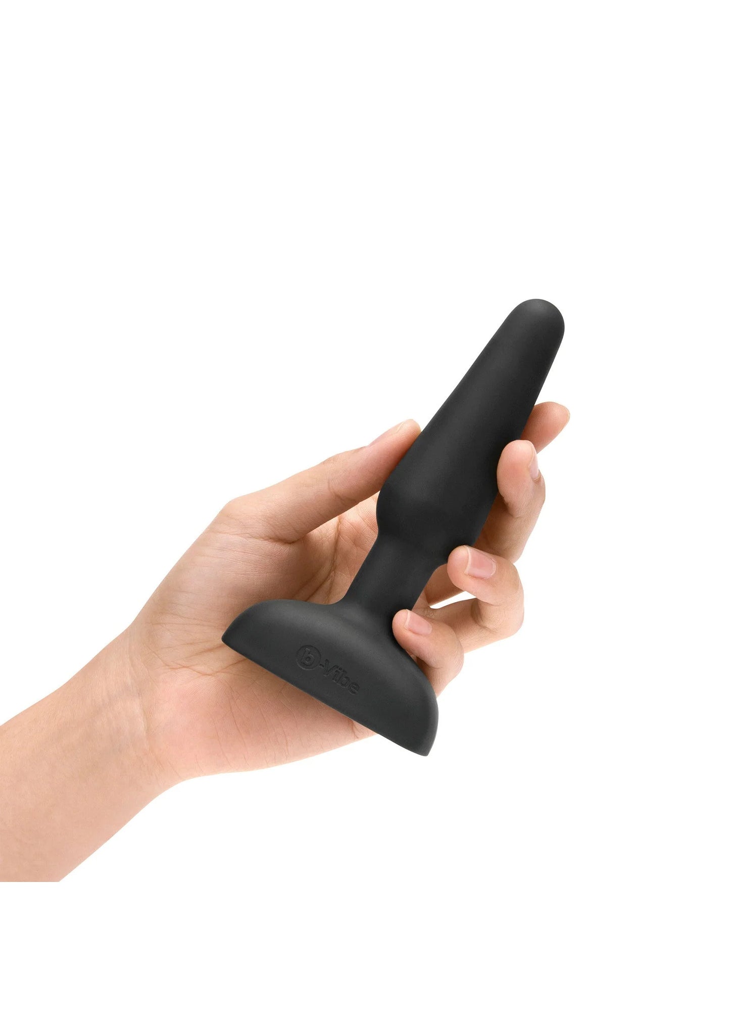 Zwarte anaale plug met afgeronde basis en taps uiteinde