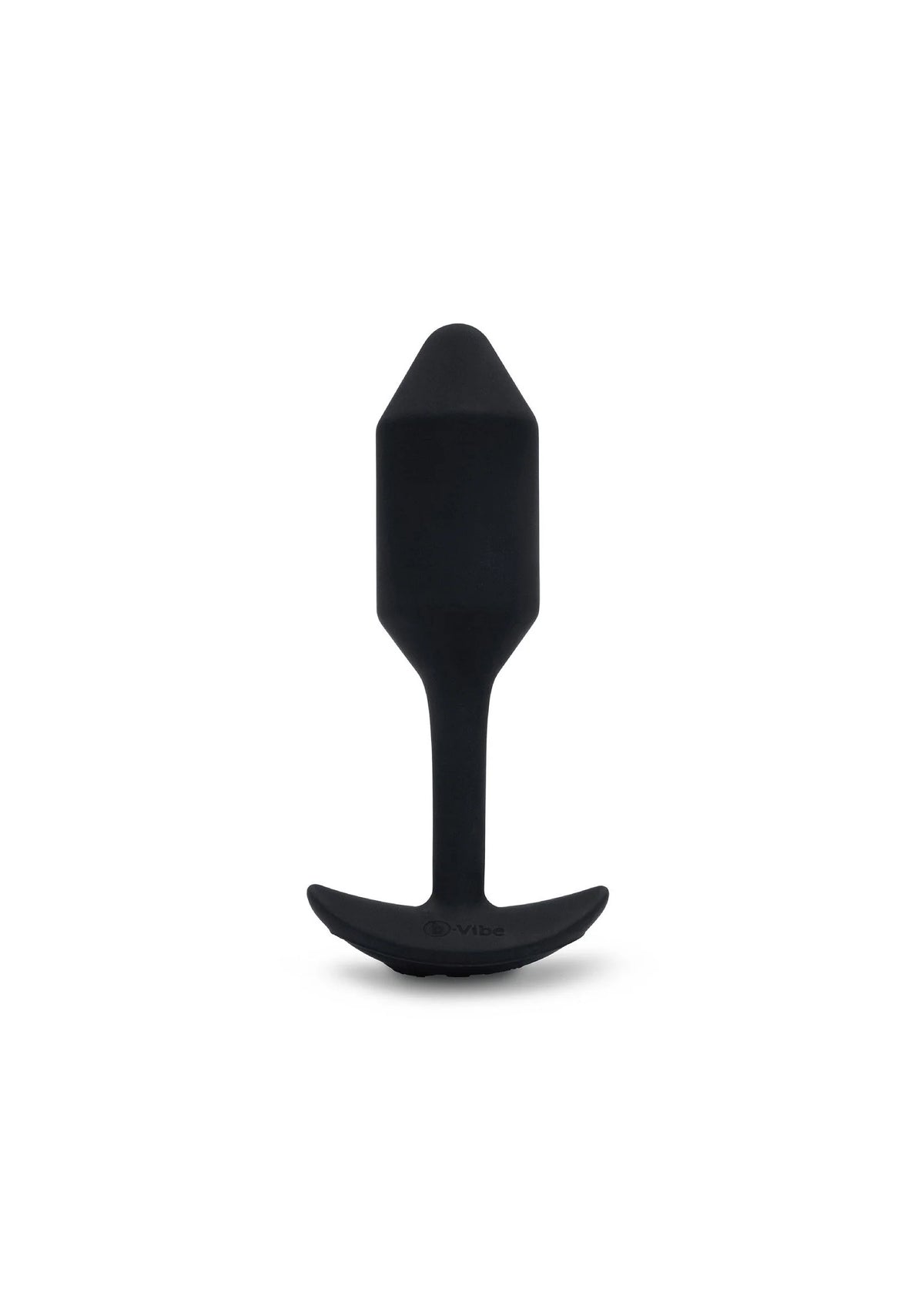 Zwarte siliconen anale plug met brede voet en smalle punt, B-Vibe