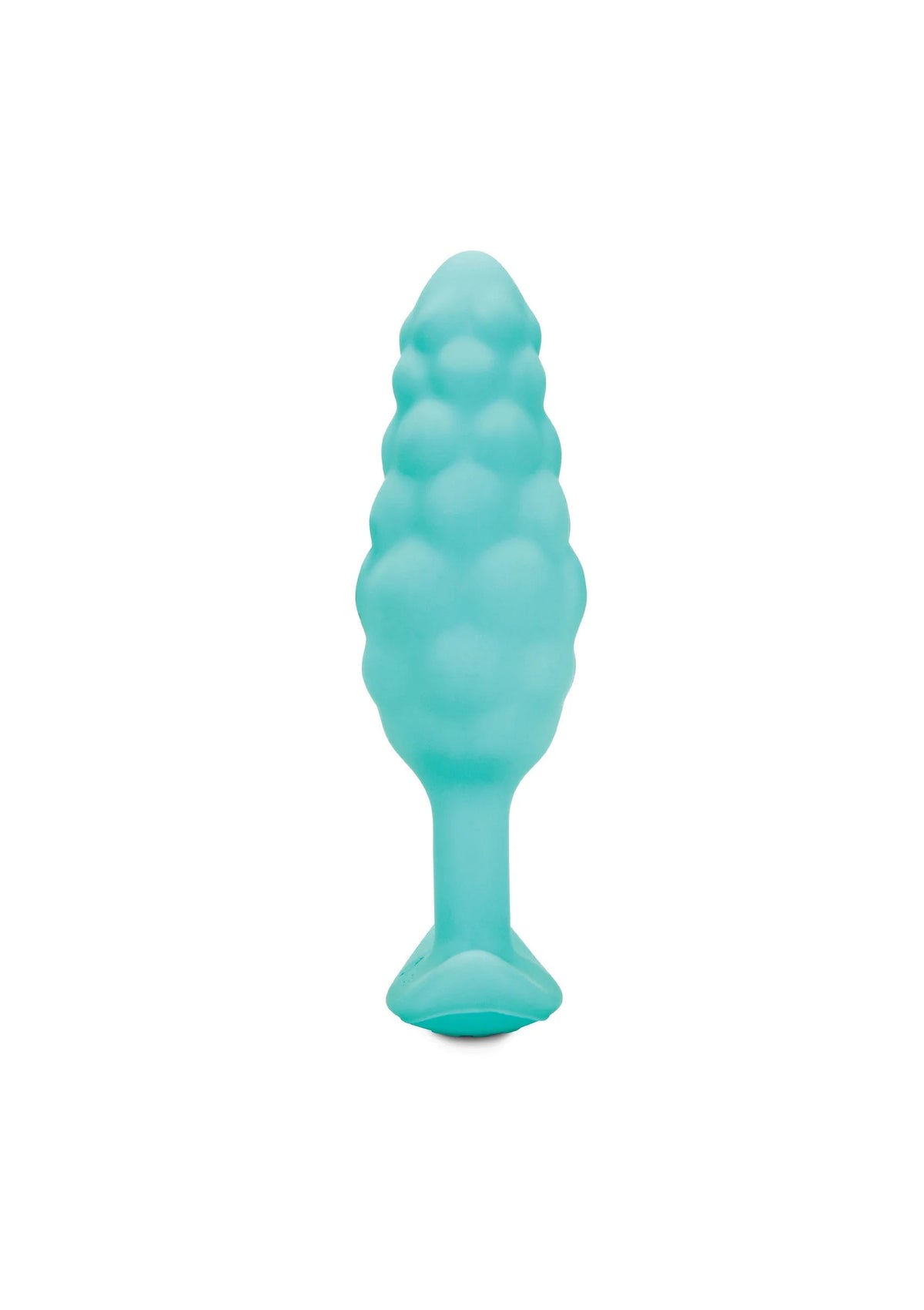 Turquoise anale plug met bultenstructuur en brede voet