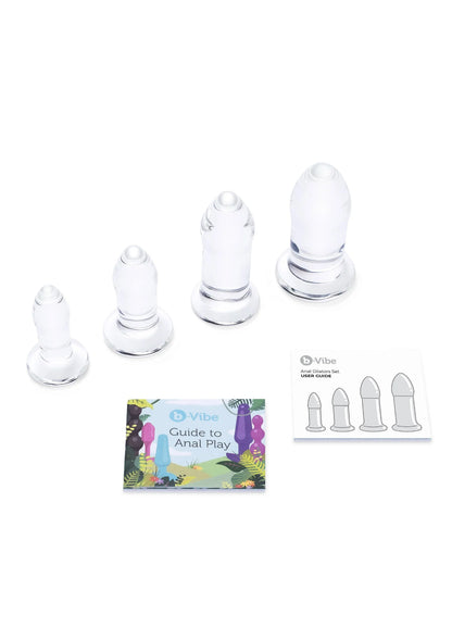 Anale dilatorset met vier kegelvormige delen en opbergdoosje/handleiding