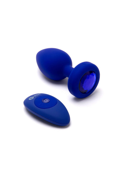Beste vandaag nog: Vibrating Jewel Plug L/XL by B - Vibe - bij Happytoys - Default Title - 35451 - BLUE