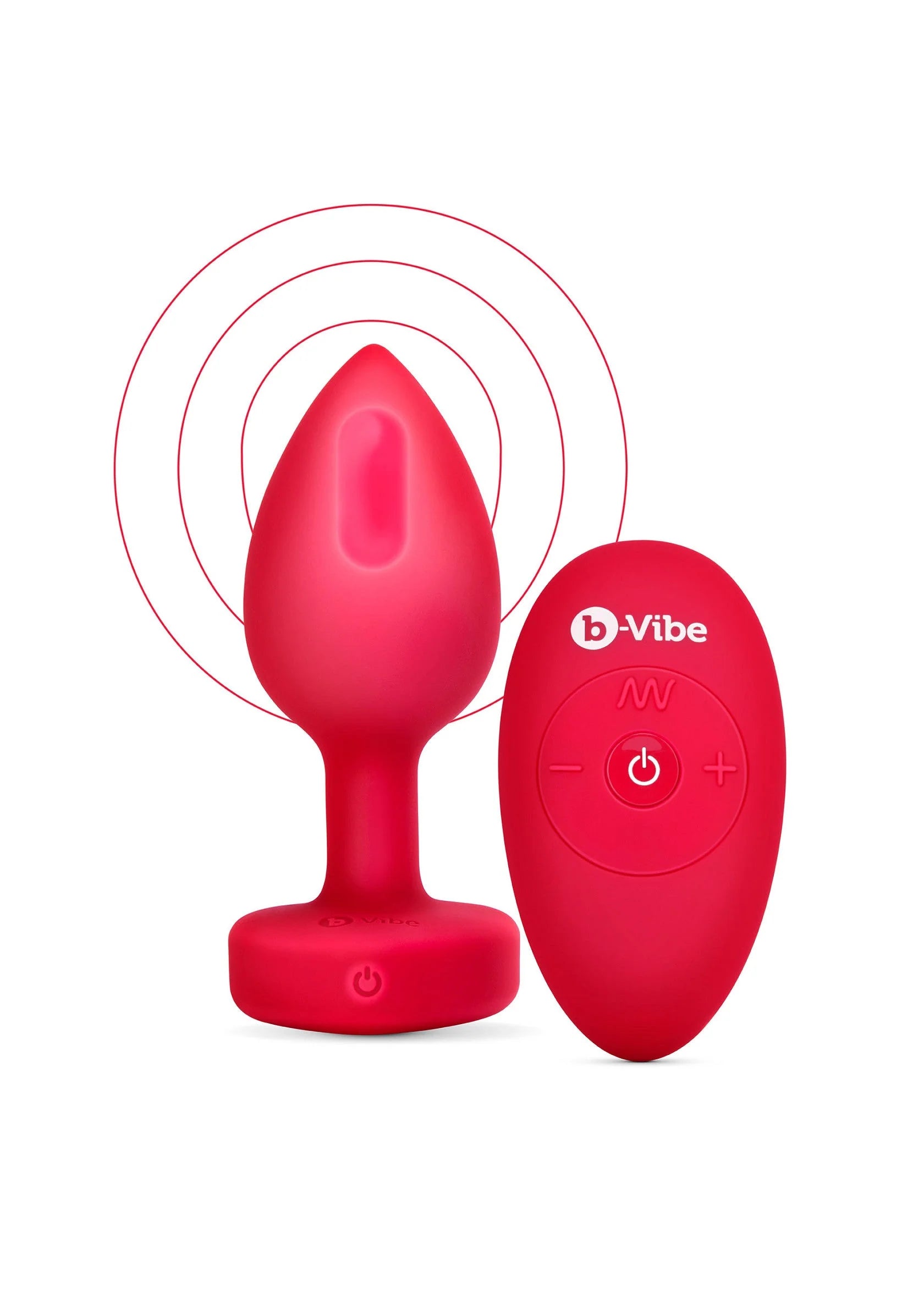 Beste vandaag nog: Vibrating Heart Plug M/L by B - Vibe - bij Happytoys - Default Title - 35455 - RED