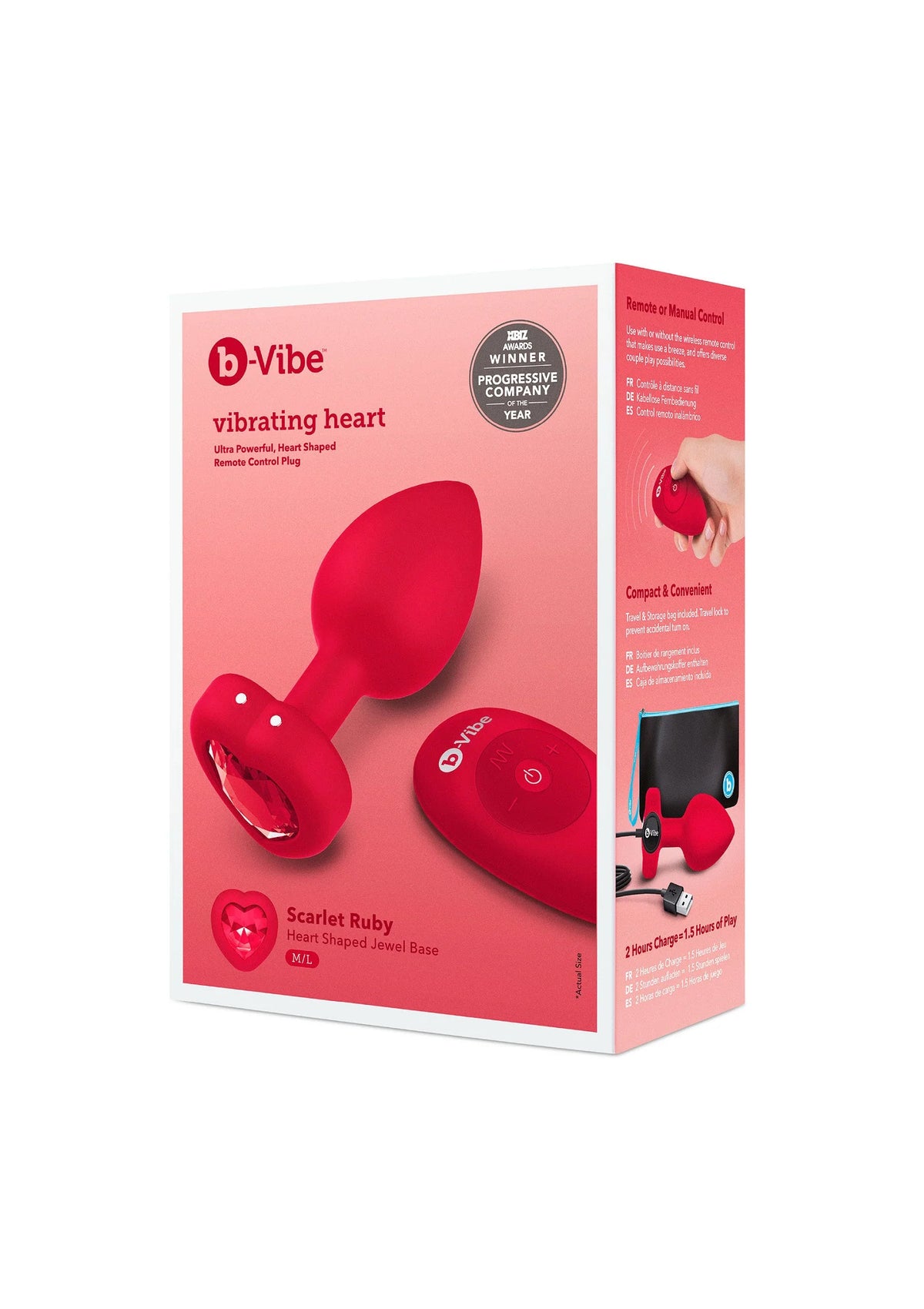 Beste vandaag nog: Vibrating Heart Plug M/L by B - Vibe - bij Happytoys