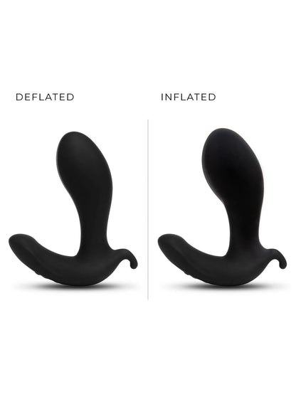 Anale plug in gedeformeerde en opgeblazen stand: deflated vs inflated.