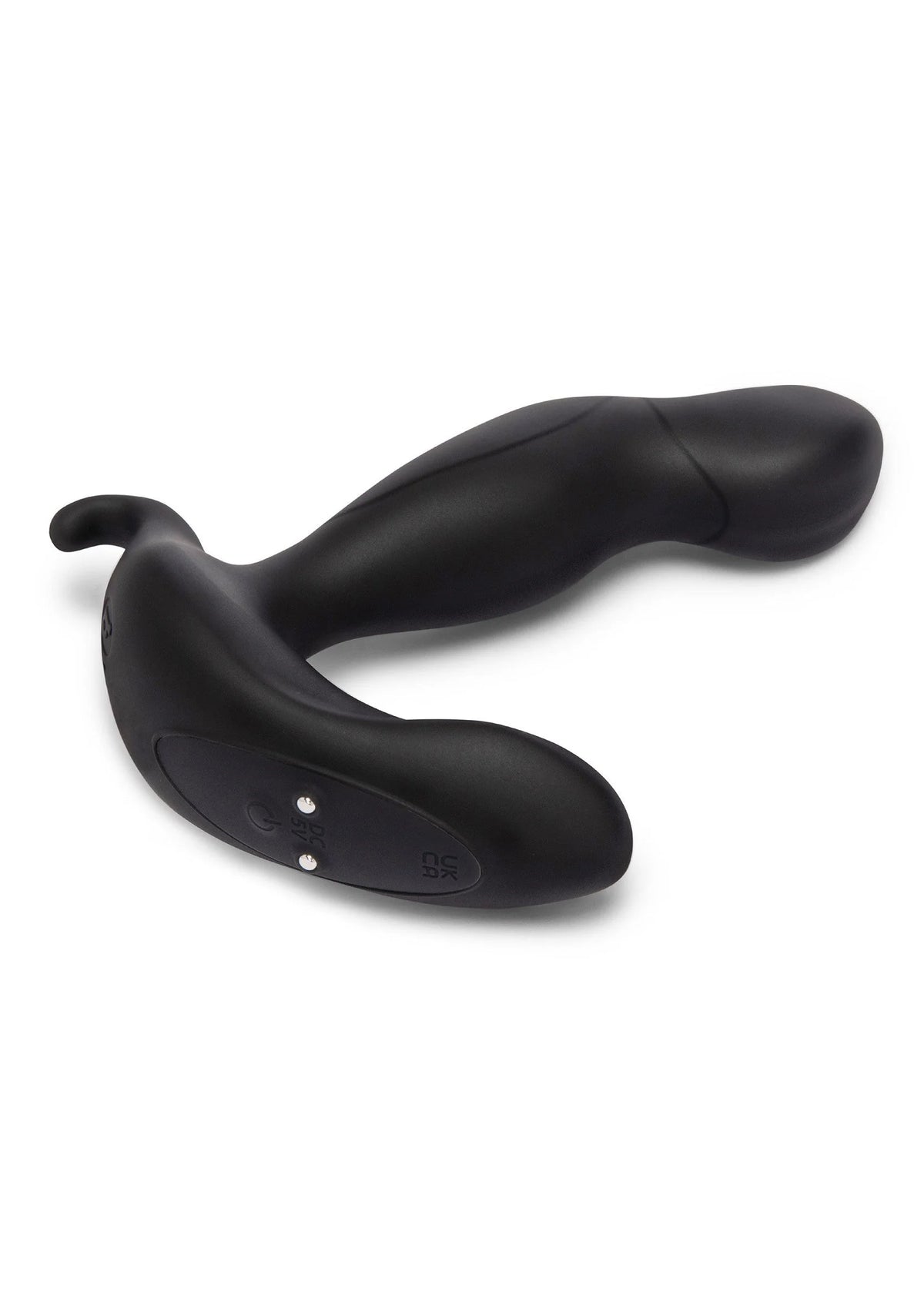 Zwarte plug van B-Vibe met gebogen, afgeronde uiteinden en brede basis