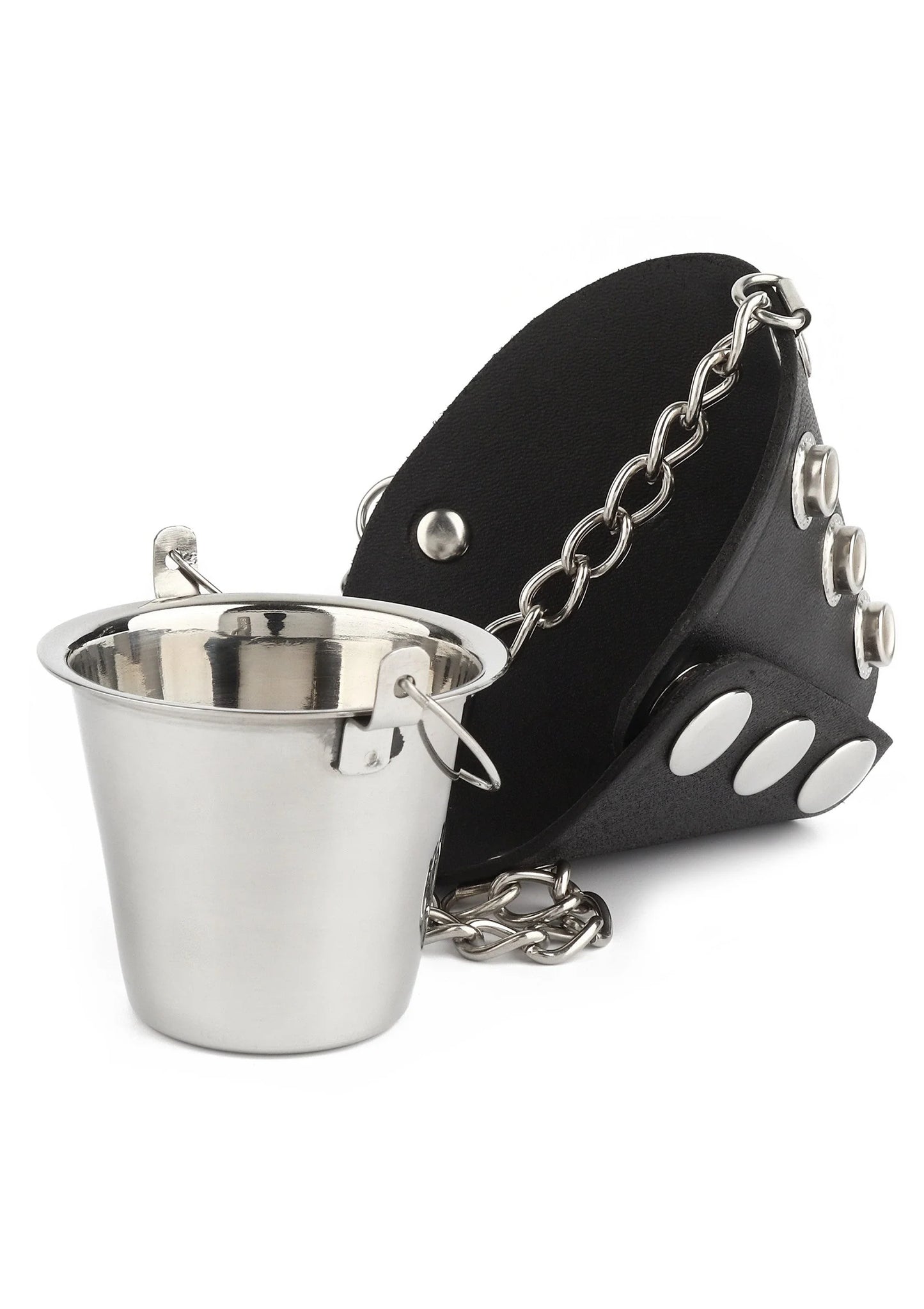 Balstretcher-gewicht met zwarte hoes, rvs emmer en metalen ketting