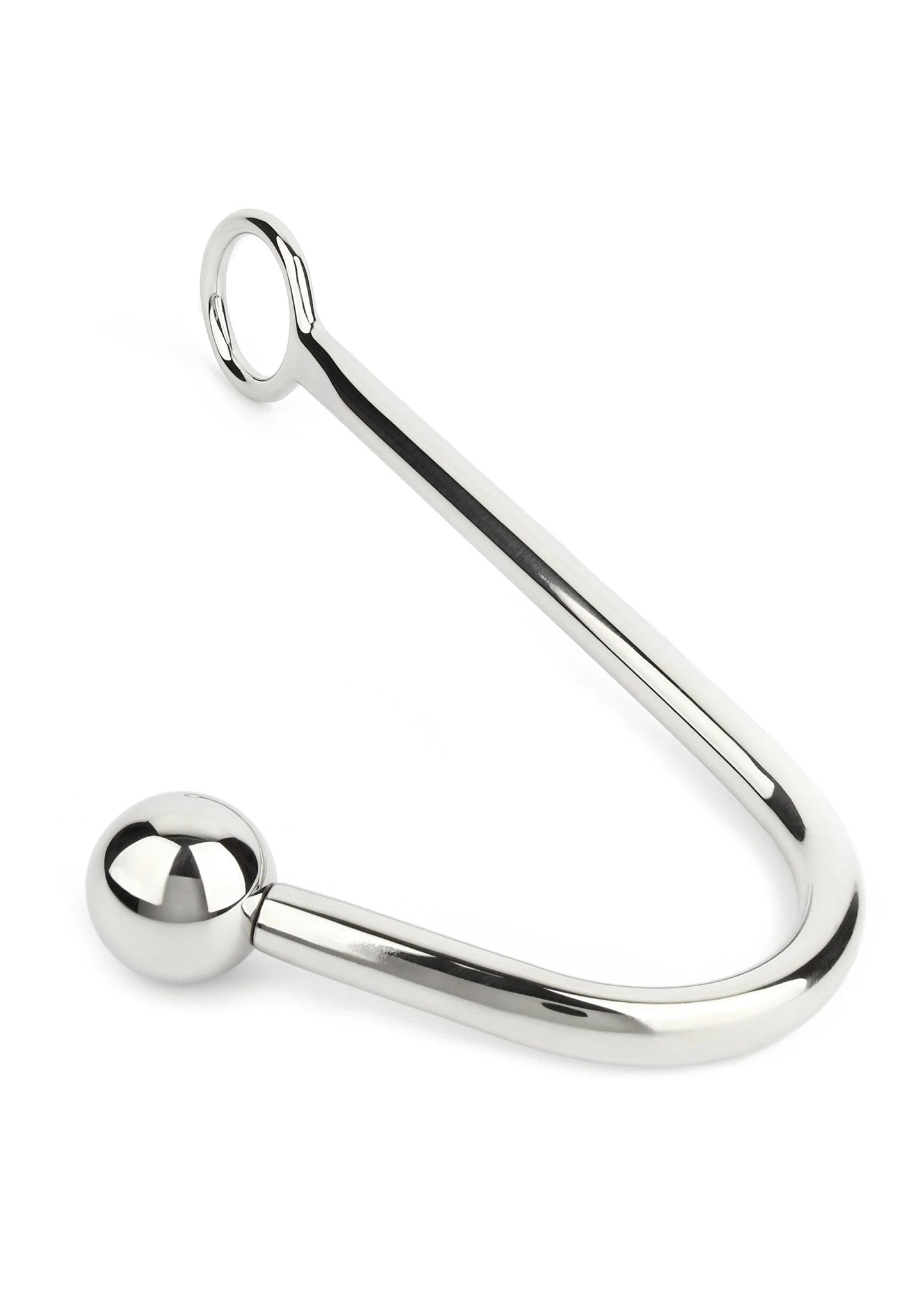 RVS U-vormige staaf met ring en bolvormige kop, glanzende chromen look