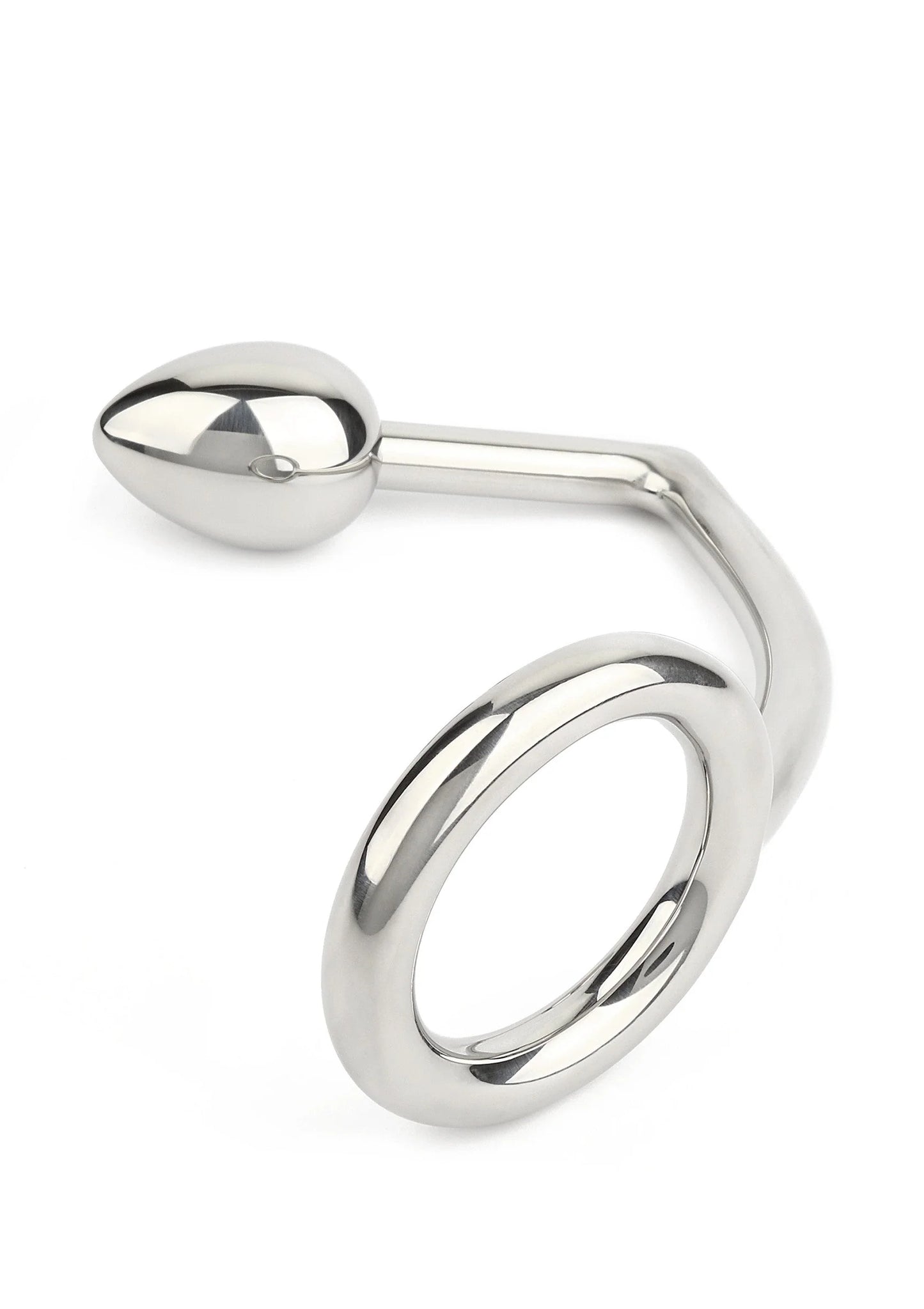 Verchroomd metalen ringbevestiging met ronde schijf en gebogen steel