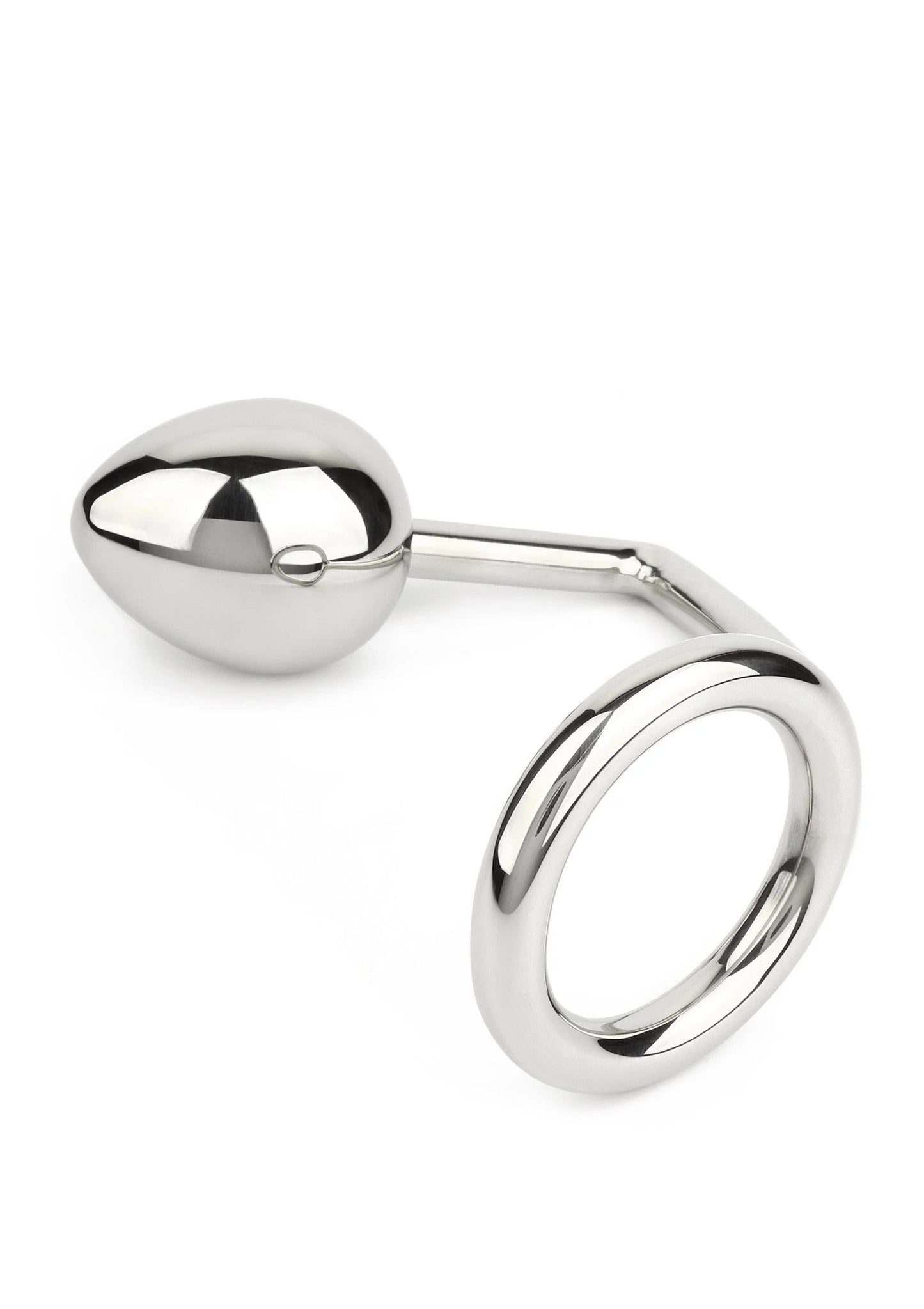RVS balanker met ronde ring en glanzende bol, 45 mm