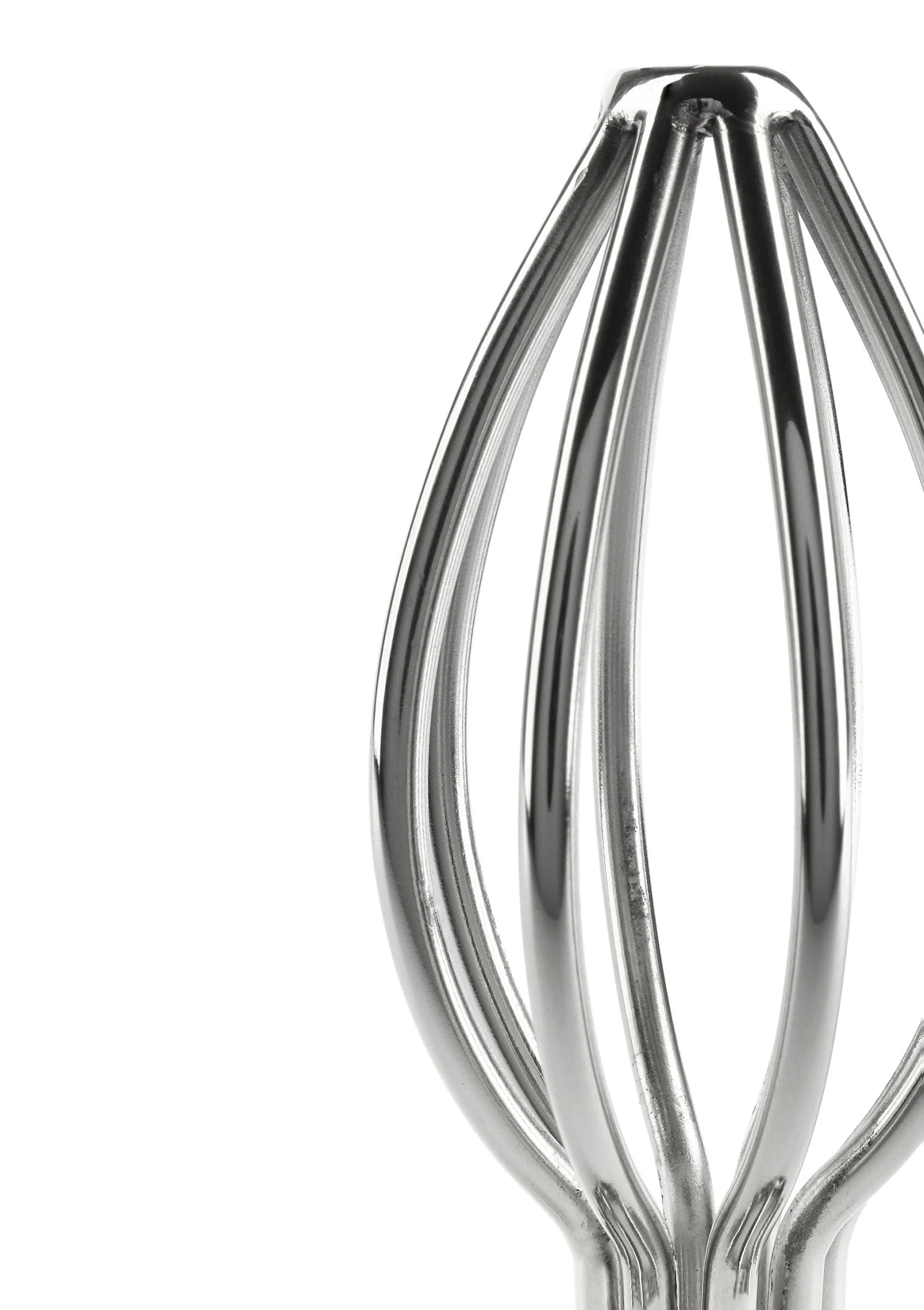 Ronde metalen wire plug met glanzende lussen en ringrand