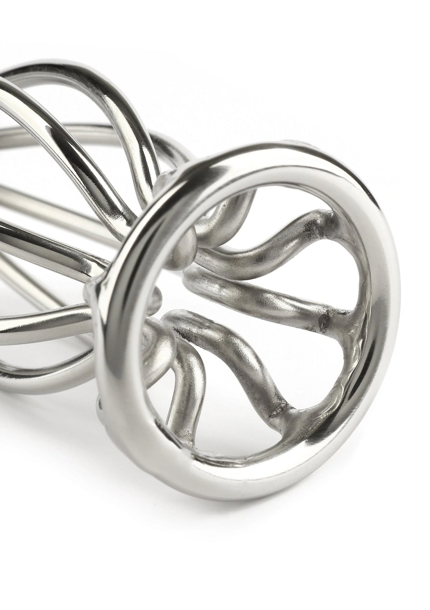Ronde metalen wire plug met ronde open voorkant en gebogen lussen