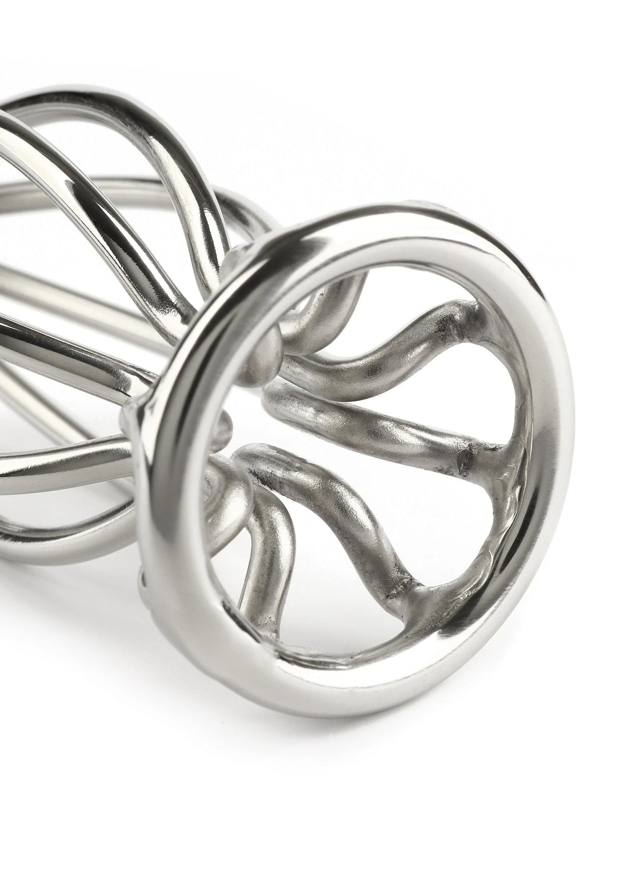 Ronde metalen wire plug met ronde open voorkant en gebogen lussen