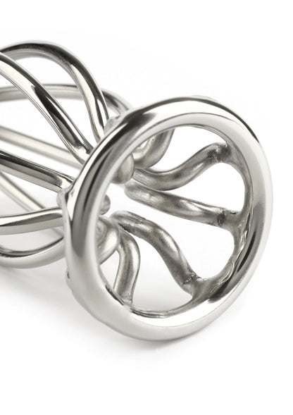 Ronde metalen wire plug met ronde open voorkant en gebogen lussen
