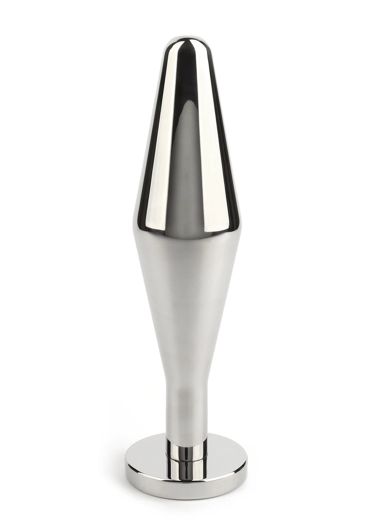 Mr. Steel kontplug (groot) van glanzend staal met ronde voet