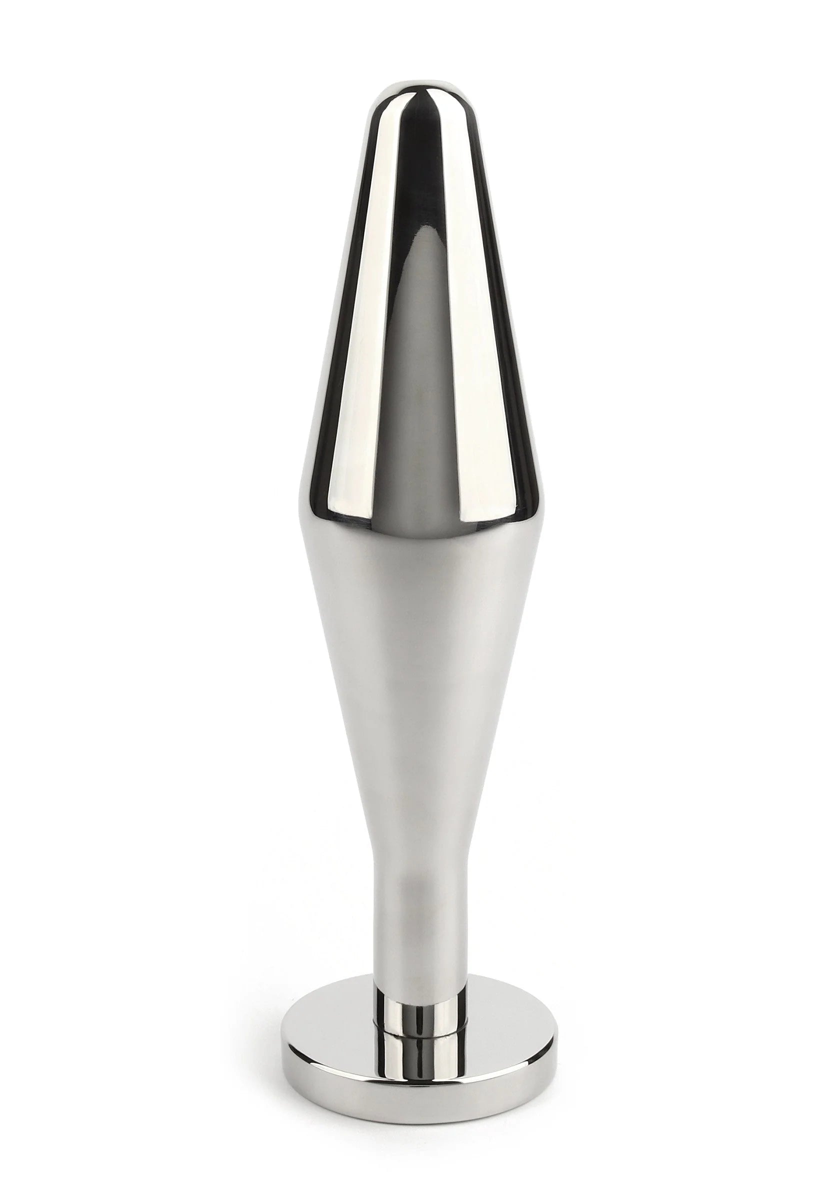 Mr. Steel kontplug (groot) van glanzend staal met ronde voet