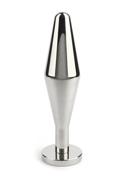 Mr. Steel kontplug (groot) van glanzend staal met ronde voet