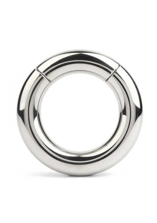 Zilverkleurige stackable gewichtsring van metaal, rond model met glanzende afwerking