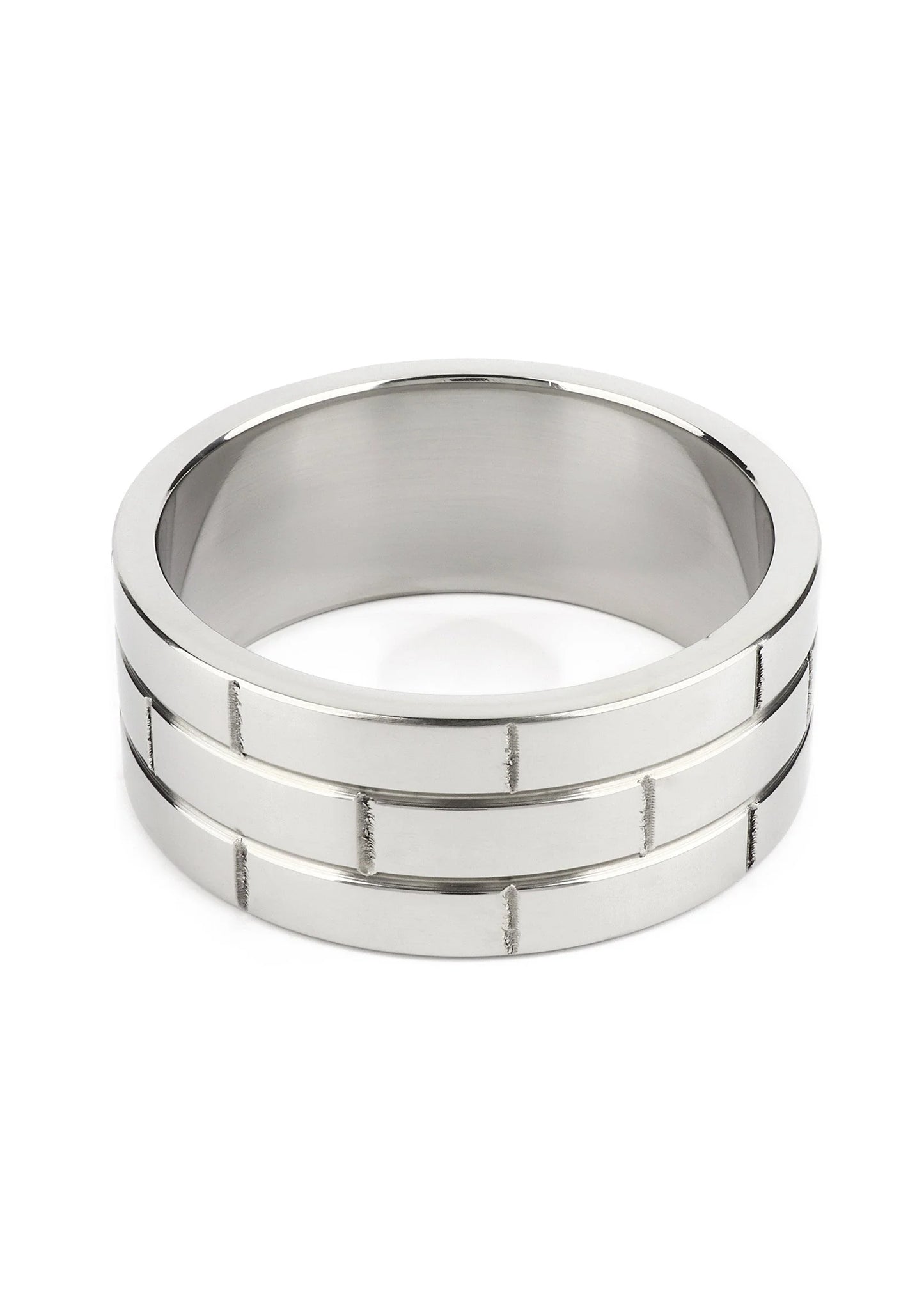 Rvs C-ring (55 mm) met ingelegde segmenten en gepolijste afwerking