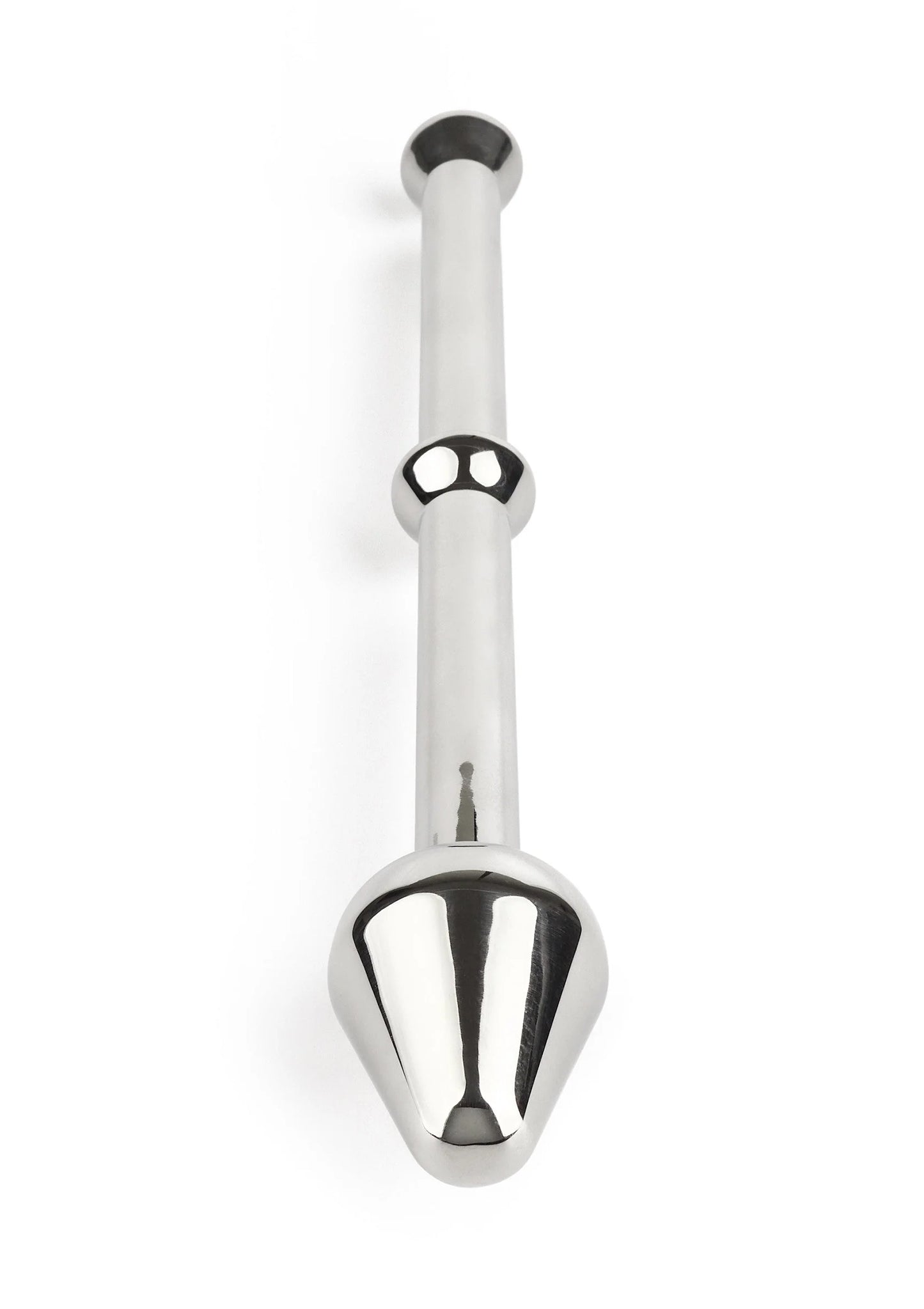 Melkstaaf van roestvrij staal met brede trechtervormige kop en glanzende afwerking