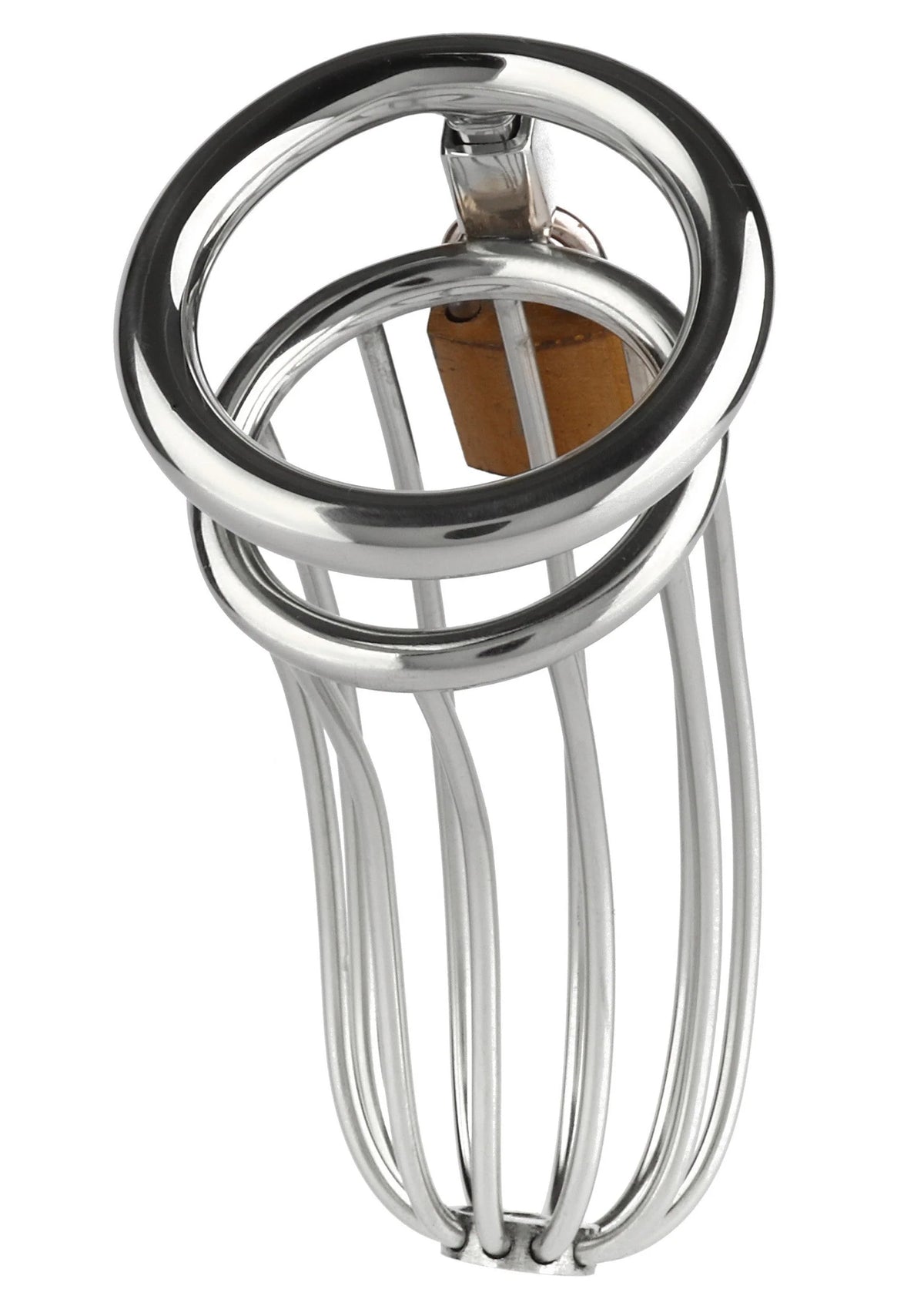 Metalen kooi met ring en verticale staven, zilverkleurig, Mr. Steel