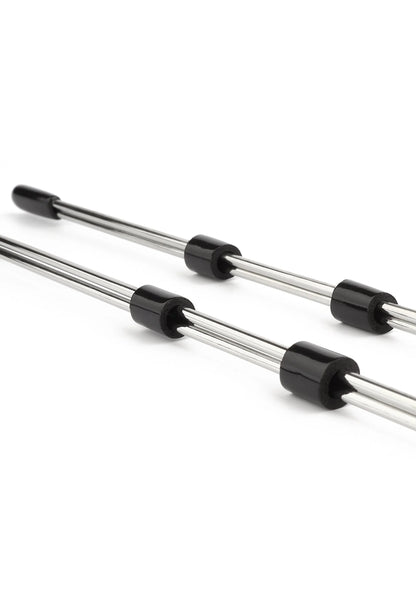 Nipple sticks van RVS met zwarte uiteinden, 20 cm, set van twee