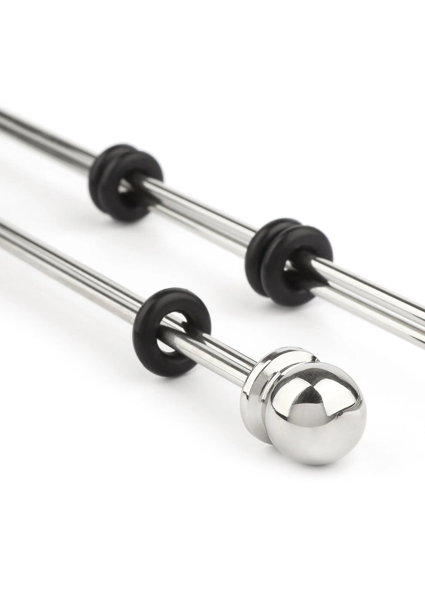 Nippelstiften met metalen stangen, zwarte ringen en ronde kogelpunten, 20 cm