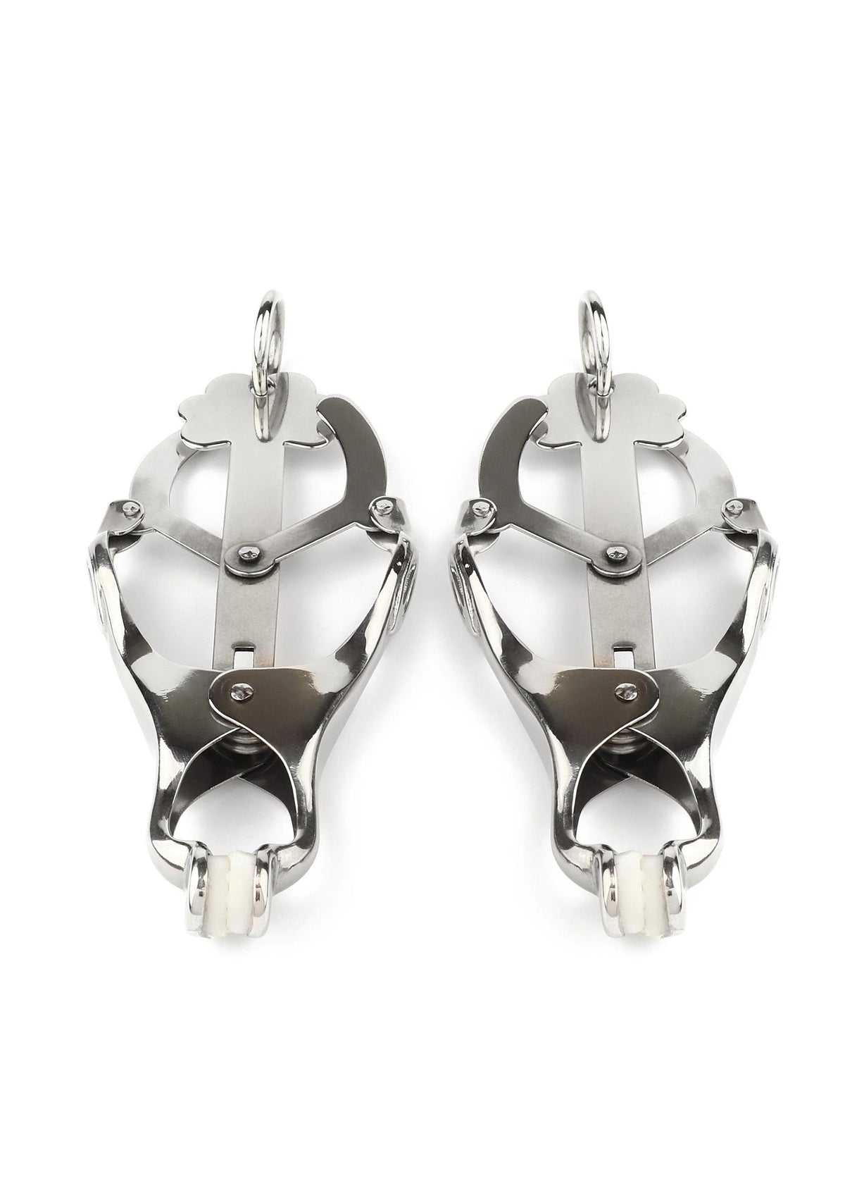 Metalen nippelklemmen met ring (per paar) door Mr. Steel