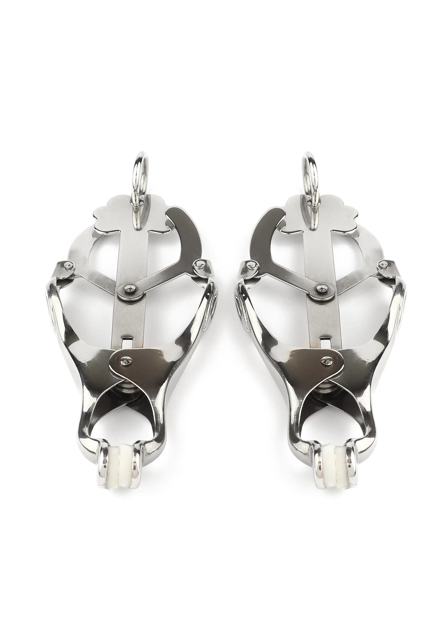 Metalen nippelklemmen met ring (per paar) door Mr. Steel