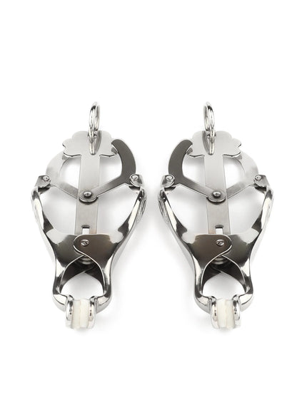 Metalen nippelklemmen met ring (per paar) door Mr. Steel