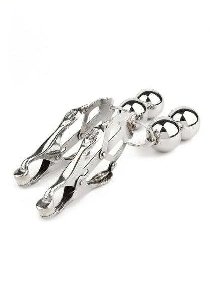 Beste vandaag nog: Clover Nipple Clamps Weight by Mr. Steel - bij Happytoys Sexshop: online sex shop for Feeling Happy & Easy 😊 - Default Title - 38416 - SILVER