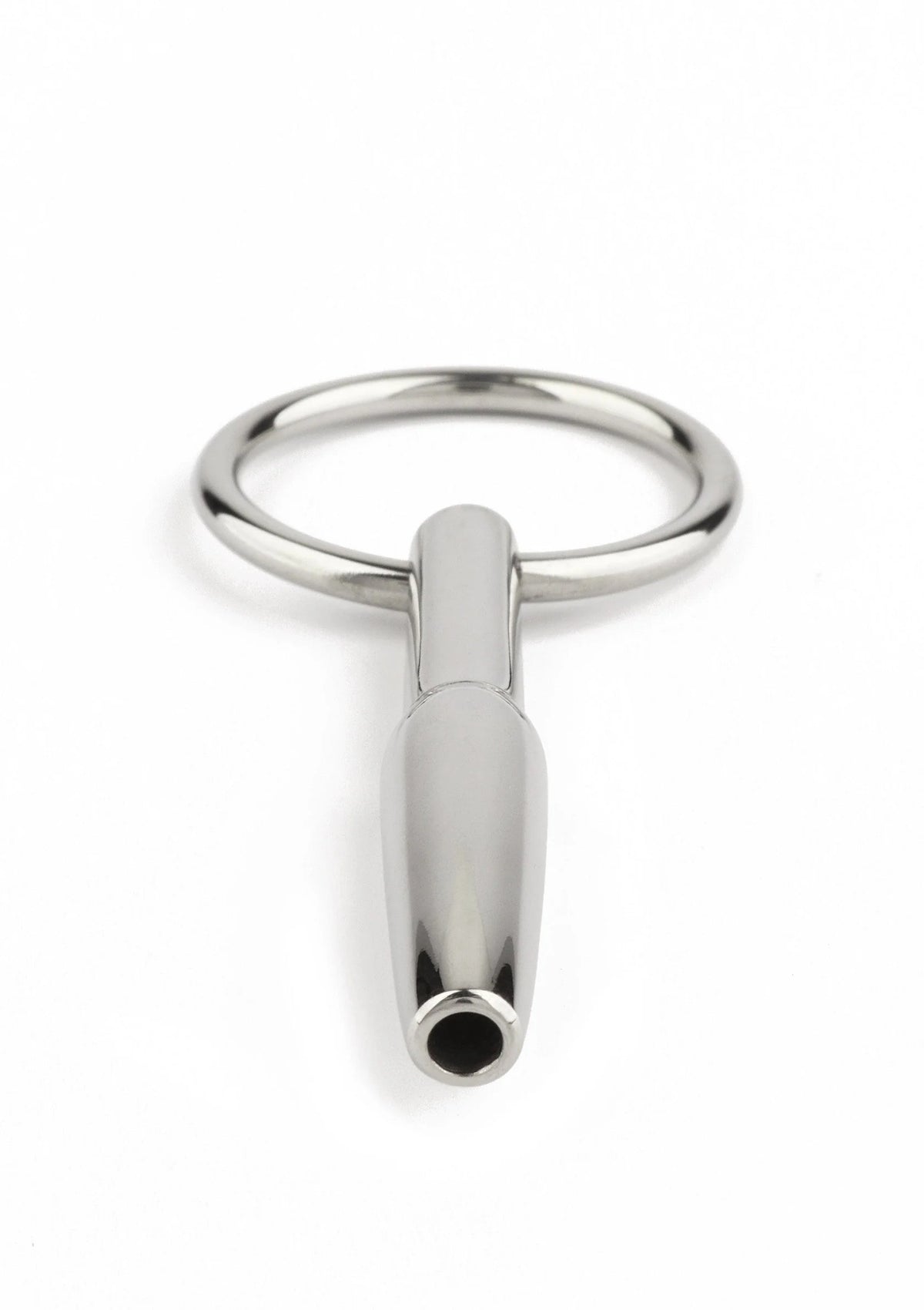 RVS urethrale open plug met brede ring en conische punt