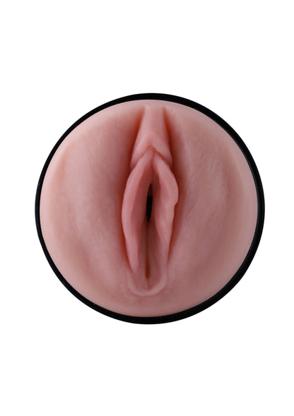Roze masturbator-inzet in ronde weergave met inwendige kanaalstructuur