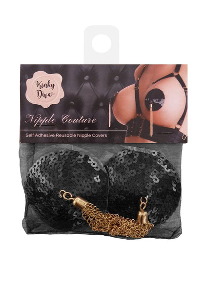 Beste vandaag nog: Sequin Nipple Covers w Chain by Kinky Diva - bij Happytoys Sexshop: Toys for Feeling Happy & Easy 😊
